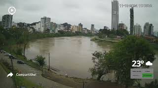 Nível do RIO ItajaíAçu agora 229 metros em Blumenau [upl. by Asseram]