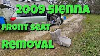 Front Passenger Seat Removal 2009 Toyota Sienna [upl. by Desirea]