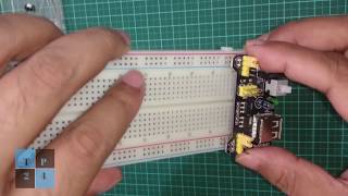 Basic Electronic projects How to use 5V33V power supply module in breadboard [upl. by Ennaimaj645]