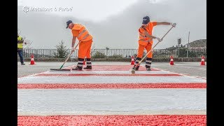 Mussomeli IT  Segnaletica orizzontale rifatta con materiale bicomponente a freddo [upl. by Curson991]