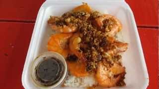 Romys Kahuku Prawns amp Shrimp North Shore Oahu Hawaii [upl. by Mccowyn]