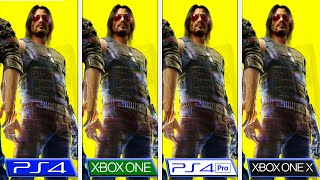 Cyberpunk 2077  PS4  PS4 Pro  ONE  ONE X  Graphics amp FPS Comparison [upl. by Ennobe]