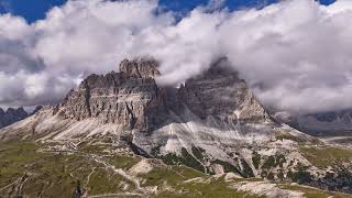 Rifugio Auronzo  Tre Cime Di Lavaredo National park Auronzo di Cadore  Dolomites Hyperlapse DJI [upl. by Dehnel]