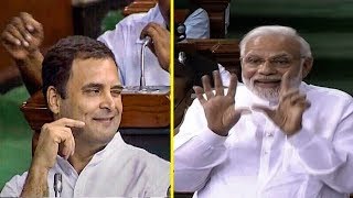 Rahul Gandhis hug amp wink act and how PM Modi responded  FULL VIDEO [upl. by Lavina409]