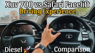 Tata Safari vs Xuv700 Diesel Drive Comparison  Must Watch  Acceleration Test  Engine Noise [upl. by Laureen]