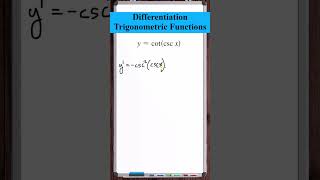 Differentiation  Trigonometric  ddx cotcscx [upl. by Otsuj]