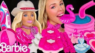 ASMR BARBIE DESSERTS MUKBANG Pool Cake Malibu Surfboard Star Jelly Flower Cookies Giveaway 먹방 [upl. by Arlo]