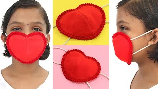 Make Fashionable Face Mask at Home  Heart Shaped DIY Mask  Mask Sewing  Sonalis Creations [upl. by Grevera]