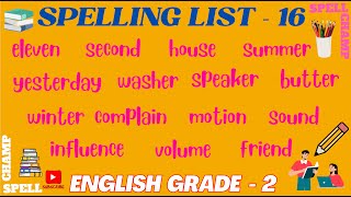 English Grade 2 Spelling List 16 [upl. by Kurman]