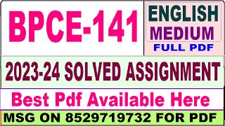 bpce 141 solved assignment 202324  bpce 141 solved assignment 2024 in English  ignou bpce 141 [upl. by Pepe]