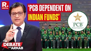 PCB dependent on Indian funds Arnab shows truth to Pakistan Journalist  Champions Trophy Debate [upl. by Eecats196]