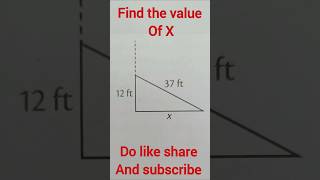 Find the value of x by Pythagoras theorem [upl. by Ahsinhoj]