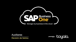 SAP Business One en Español  Saldo de Auxiliares [upl. by Willamina54]