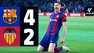 FC BARCELONA 4 vs 2 VALENCIA  LALIGA 202324 MD33 [upl. by Araf184]