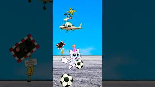 Rabbit Playingfootball ⚽🚦railroadcrossing shorts helicopter on railroadytshorts [upl. by Sailesh]