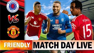 Leny Yoro Debut  Rangers Vs Manchester United  Match Day Live [upl. by Namharludba]