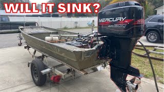 Running a 200 HP outboard on small 14 ft Jon Boat [upl. by Bastien661]