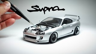 BUILDING A TOYOTA SUPRA REPLICA MODEL CAR  124 Scale Tamiya [upl. by Anelis]