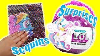 Rainbow Dash Sequin Activity Book with Princess Celestia LOL Surprise Ball Custom [upl. by Viki270]