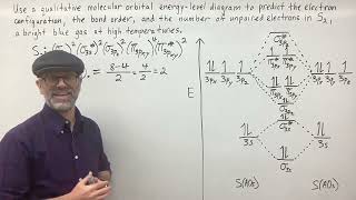 Molecular Orbital EnergyLevel Diagrams for Homonuclear Molecules and Ions Example Problems [upl. by Bazil]