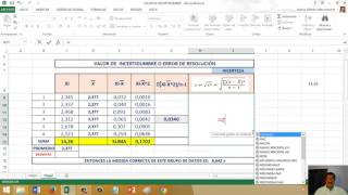 ¿CÓMO CALCULAR EL VALOR DE INCERTIDUMBRE EN EXCEL  UEVI [upl. by Akihsal]