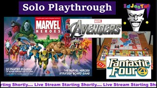 Marvel Heroes Board Game Solo Two Handed With Avengers vs Fantastic Four With Setup [upl. by Leonsis564]