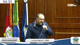 Vereador e candidato a prefeito Luciano Baroni  MDB Carlos Barbosa [upl. by Ahsrav]