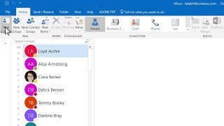 Add a contact in Outlook [upl. by Einnek]