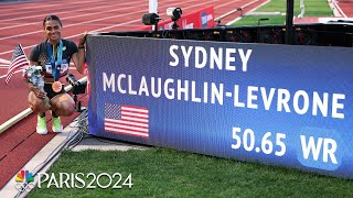 Sydney McLaughlinLevrone crushes WORLD RECORD in 400m hurdles at Trials  NBC Sports [upl. by Constant]