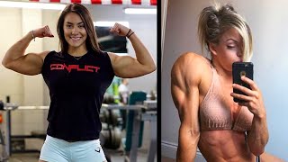 Muscle Girls Flexing amp Posing 💪 Fbb amp Fitness Muscle Girl flexing Biceps amp Abs  Workout Motivation [upl. by Razec]