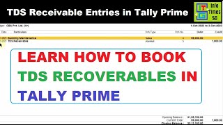 TDS receivable entries in tally prime  TDS Recoverable Entries in Tally Prime [upl. by Aifoz799]