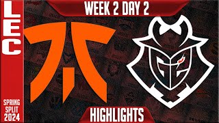 FNC vs G2 Highlights  LEC Spring 2024 W2D2  Fnatic vs G2 Esports [upl. by Annaigroeg589]