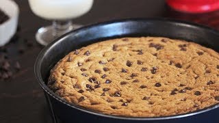 One Skillet Giant Chocolate Chip Cookie  How Tasty Channel [upl. by Charlena]