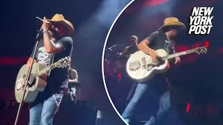 Jason Aldean suffers heat stroke in Hartford runs off stage midperformance [upl. by Cinamod617]