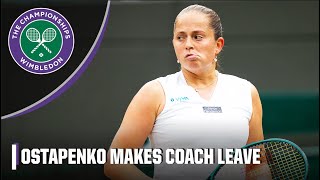 Jelena Ostapenko makes coach LEAVE her player box during match 👀  Wimbledon on ESPN [upl. by Corri523]