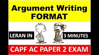 ARGUMENT WRITING FORMAT capf assistant commandant paper 2 exam by AVKS ACADEMYcapf preparation [upl. by Jegar]