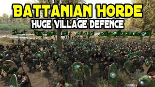 Huge Battanian Horde Village Defence  Mount amp Blade 2 Bannerlord Village Battle [upl. by Adilem846]