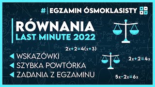 RÓWNANIA LAST MINUTE ⏳ Zadania z Twojego egzaminu ✅️  Egzamin Ósmoklasisty 2025 [upl. by Nyret]