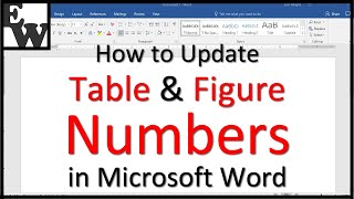 How to Update Table and Figure Numbers in Microsoft Word [upl. by Ocram]