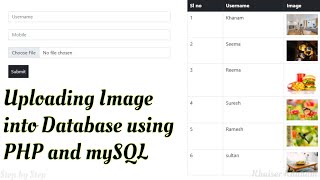 How to upload image into database using PHP and mySQL database [upl. by Tnarud308]