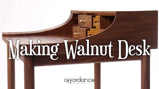 Making Walnut Desk I 1인용 월넛 책상 만들기 I woodworking I affordance [upl. by Gobert]