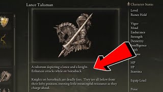 How To Get The Lance Talisman In Elden Ring To Enhance Your Attack On Horseback l Tutorial [upl. by Yrot517]