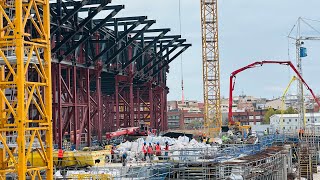 Obras en el CampNou a 221024 LLEGAN LAS PLACAS Alveolares a TRIBUNAFani Vlogs [upl. by Gnilhsa]