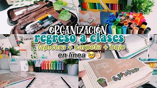 ORGANIZACIÓN para EL REGRESO A CLASES en línea ✨ lapicera  carpeta  bujo [upl. by Gretel724]