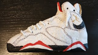 Jordan 7 Cardinal Shoe Sculpture Timelapse [upl. by Nivad]