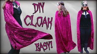 How to Make a CloakCape EASY  Easy Beginner Halloween Costume  Quick Sewing Project [upl. by Ettenav]