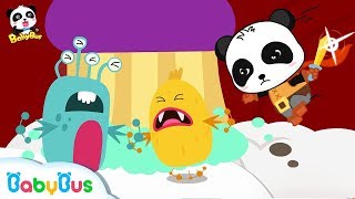 Super Panda Knight Defeats Germs  Kids Good Habits  Doctor Pretending Play  BabyBus [upl. by Aihsak26]