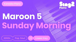 Maroon 5  Sunday Morning Lower Key Karaoke Piano [upl. by Chalmer]