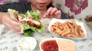 No Talking ASMR SHAKE SHACK burger MUKBANG 먹방 Eating Sounds suellASMR [upl. by Atsok900]