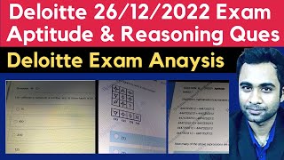 Deloitte 26122022 Aptitude amp Reasoning Questions  Deloitte 26122022 Exam Analysis [upl. by Akirre]